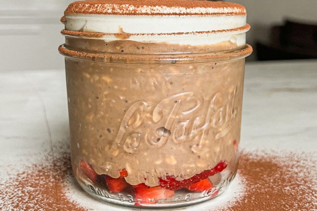 Karmelowe proteinowe overnight oats